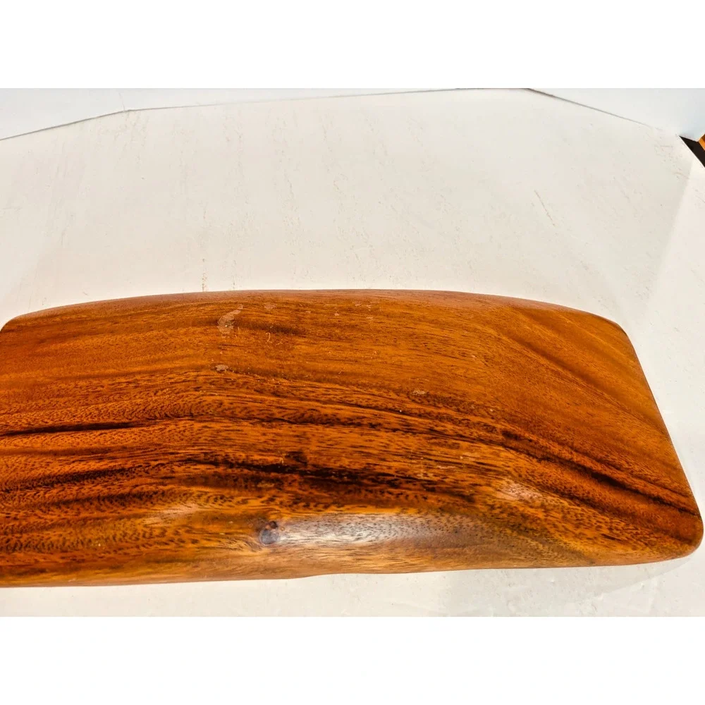 Vintage Monkey Pod Wood Tray, Mid-Century Hand-Carved Serving or Display Tray